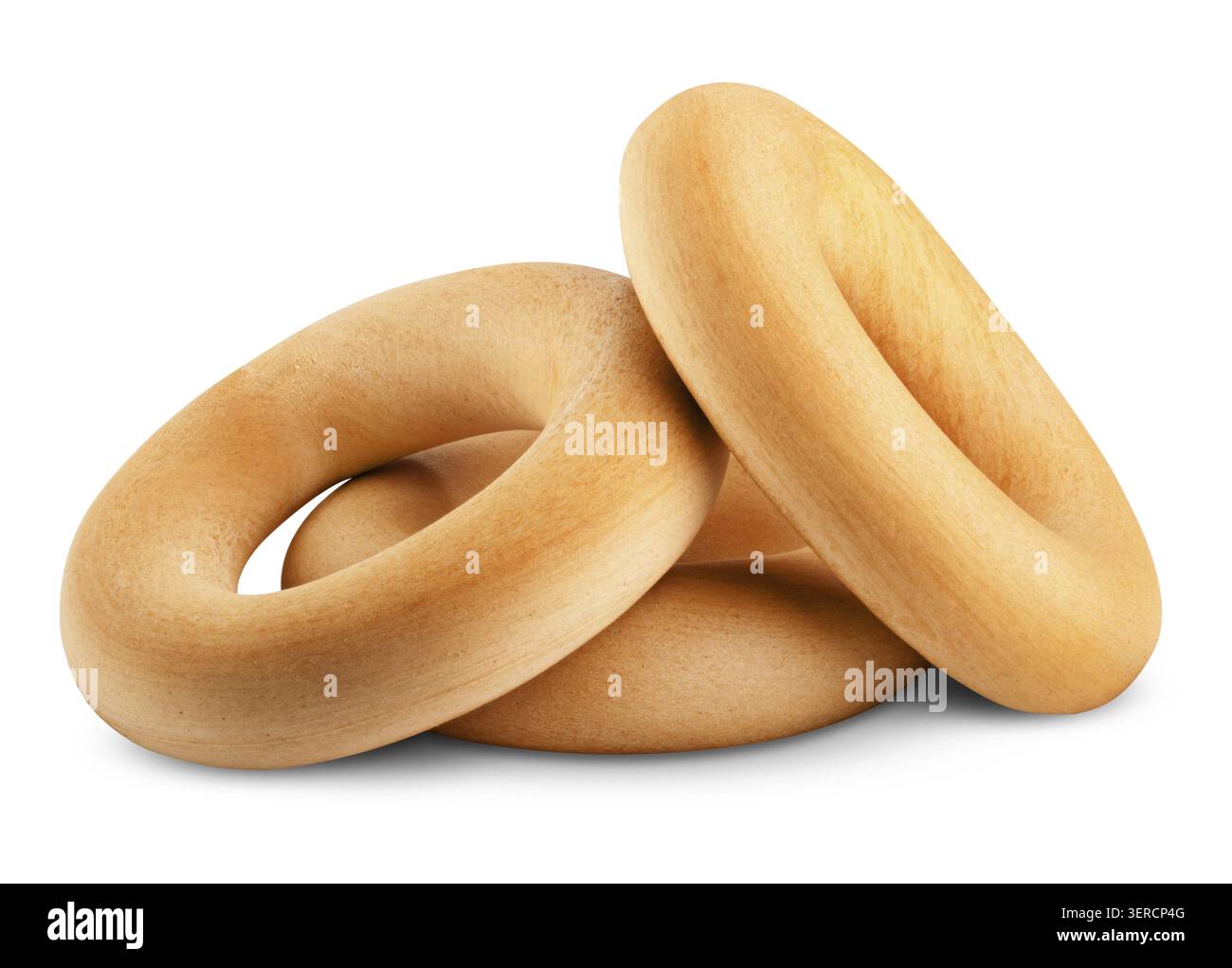 Bagels isolated on white background. Clipping Path Stock Photo