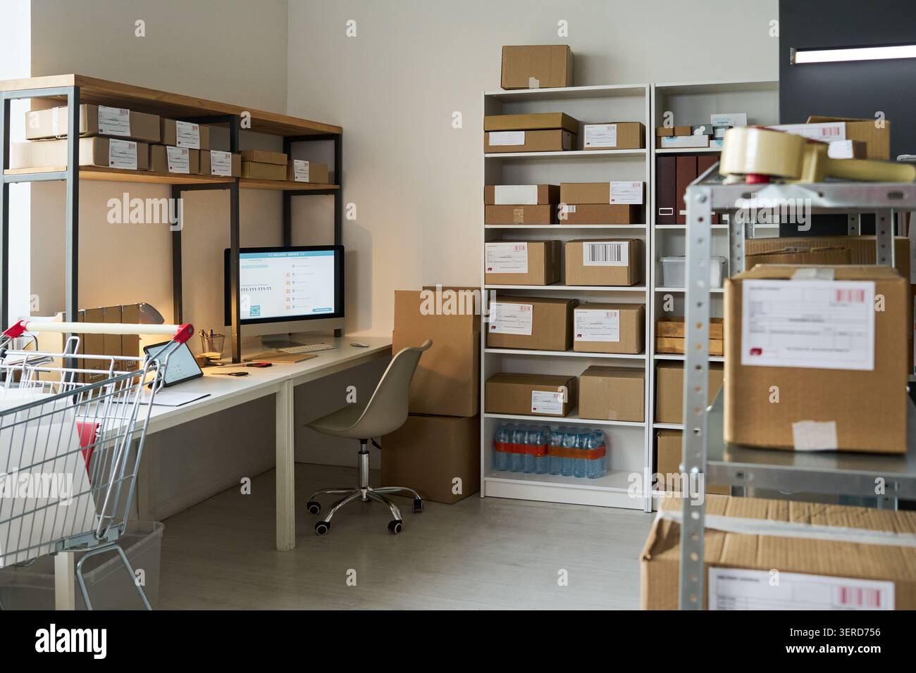 Order Pickup Point and Delivery Workspace Supporting E Commerce Stock Photo