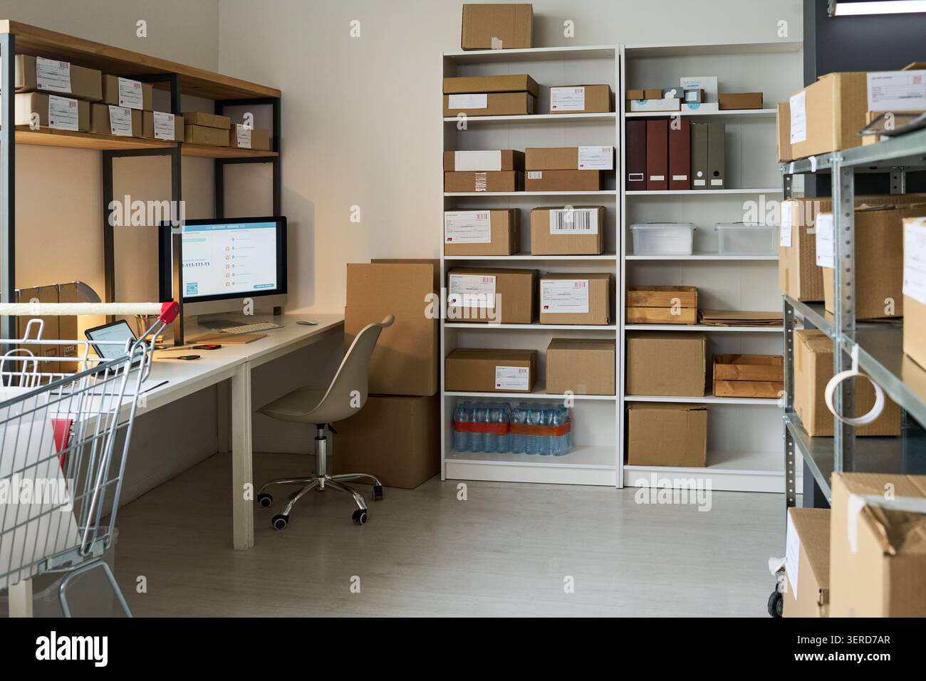 Order Pickup Point Workspace Supporting Food Delivery Operations Stock Photo
