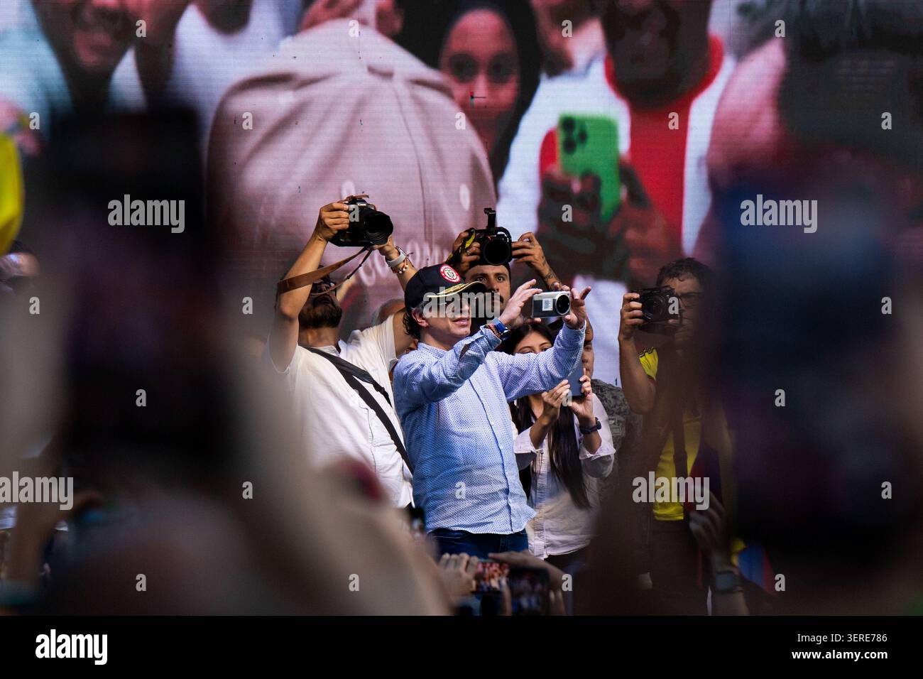 Colombian president Gustavo Petro takes part during a public event in ...