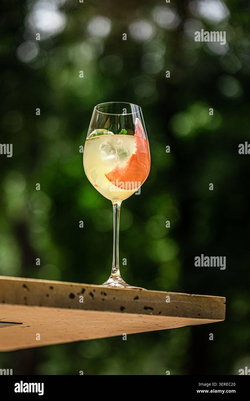 Refreshing citrus cocktail with grapefruit and mint Stock Photo