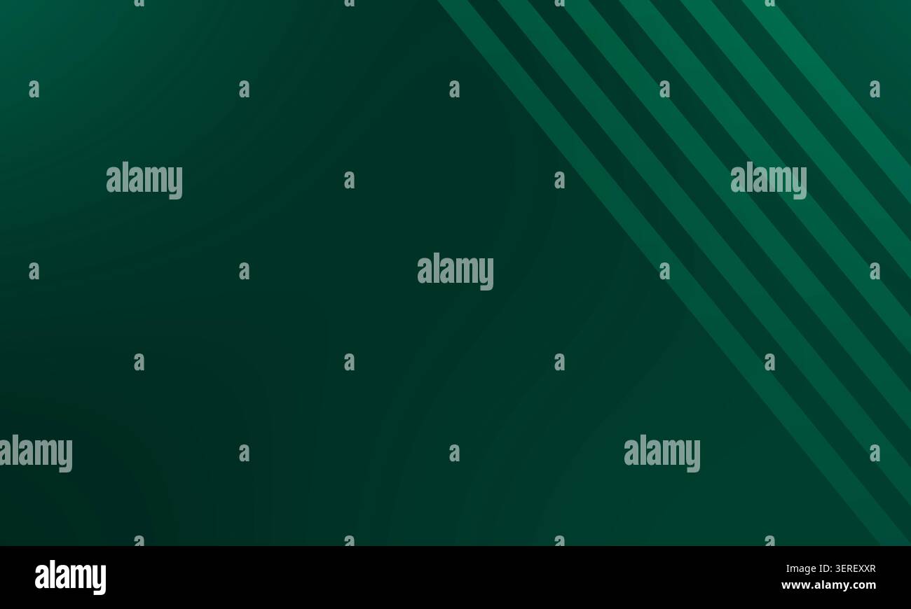 Dark green gradient background featuring dynamic diagonal lines, creating an abstract and modern graphic design Stock Photo