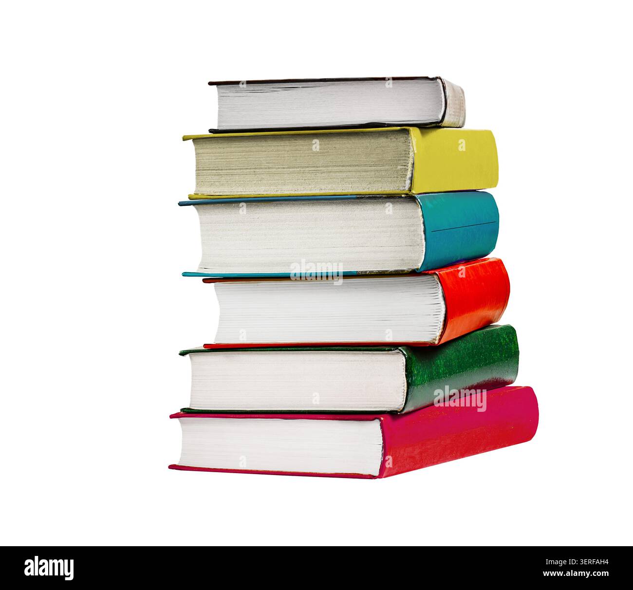 Stack of books isolated on white background Stock Photo