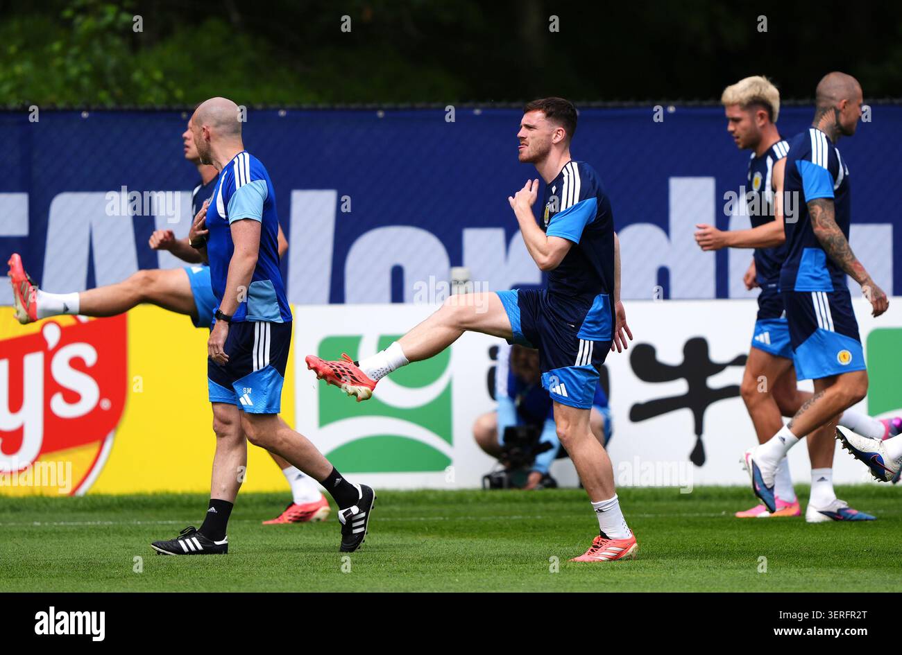 Foxbrough Training Kit Scotland's Andrew Robertson (centre) during a training session at the ...