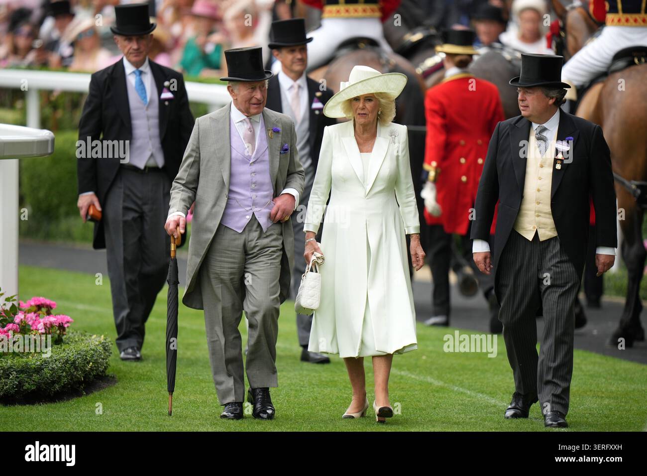 Britain's King Charles and Queen Camilla attend the third day of the ...