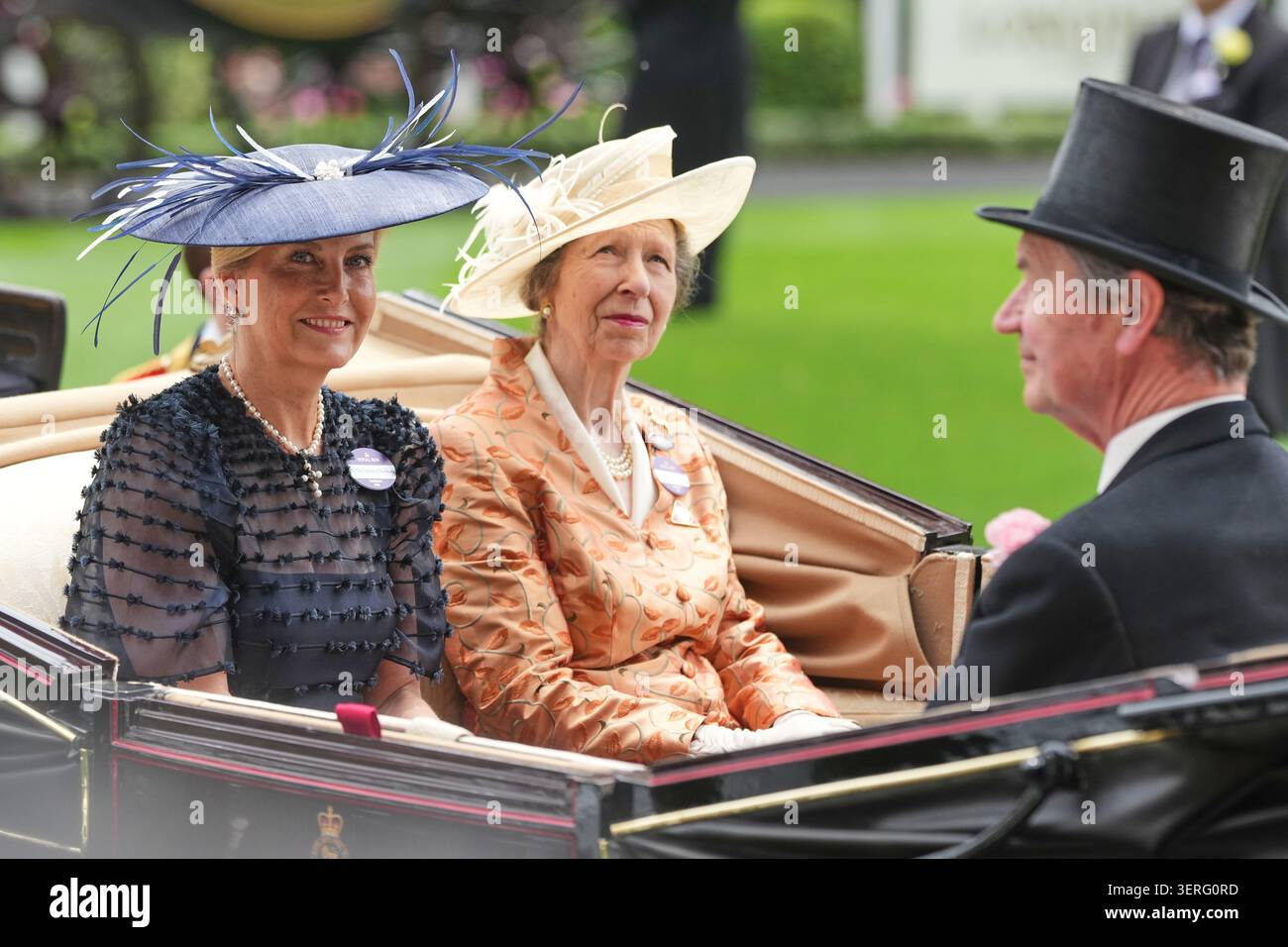 Britain's Sophie, Duchess of Edinburgh, left, rides in a carriage with ...