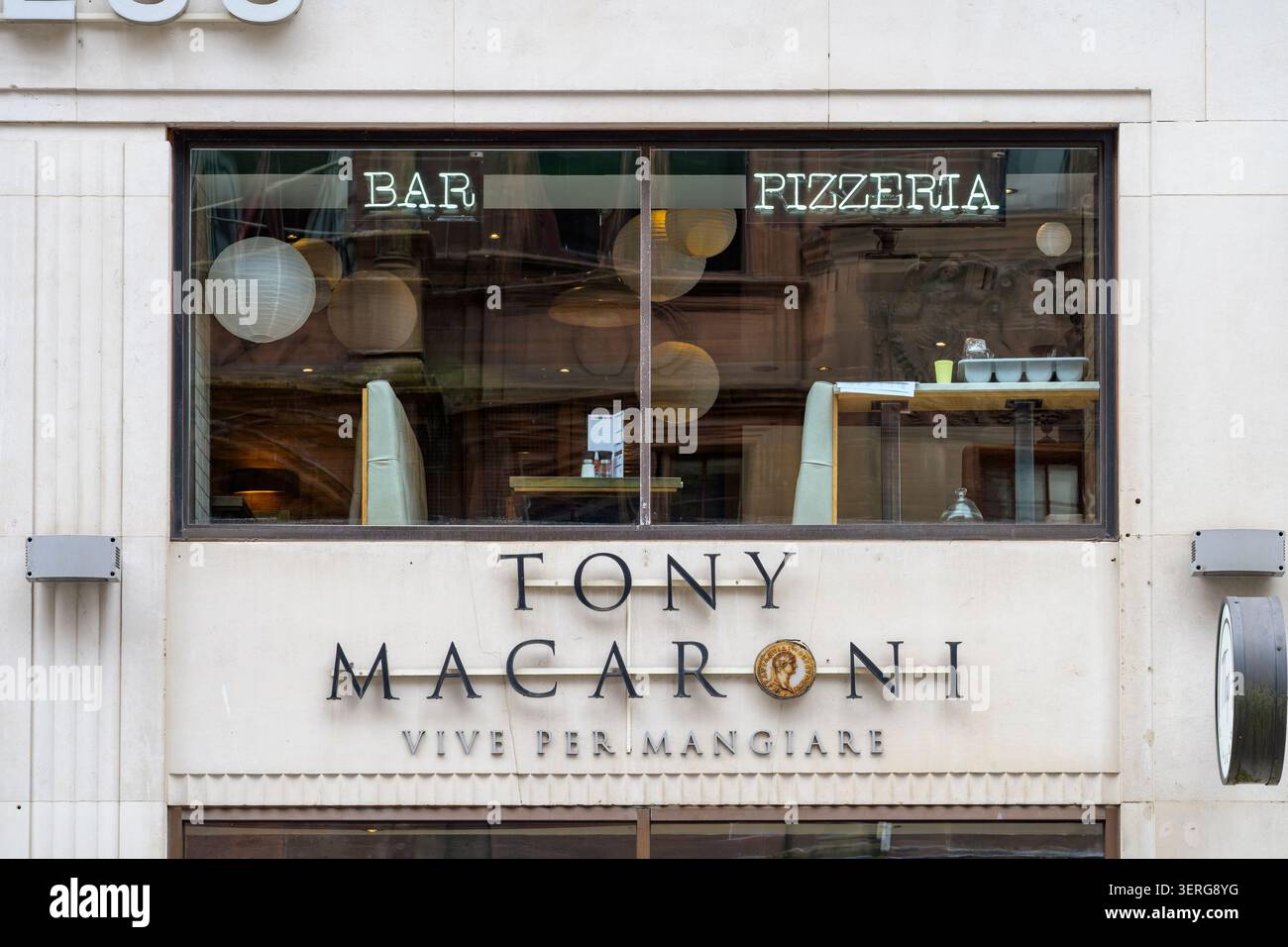 Tony Macaroni Italian restaurant, Renfield Street, Glasgow, Scotland, UK Stock Photo