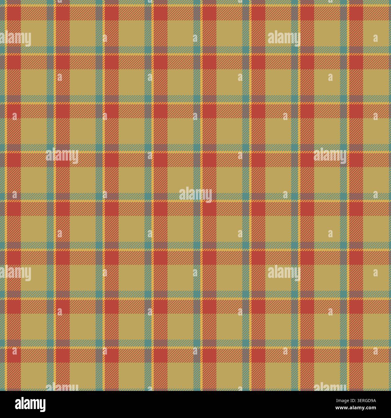 Coral Pink Beige Gingham Check Pattern Stock Vector