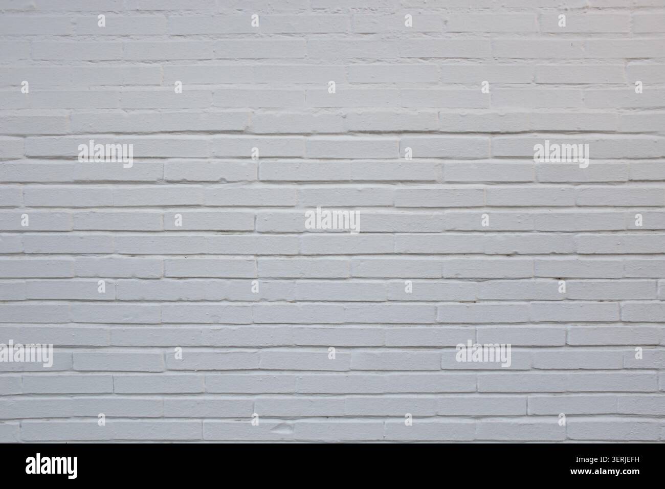 White Brick Wall Texture Background with Horizontal Pattern Stock Photo