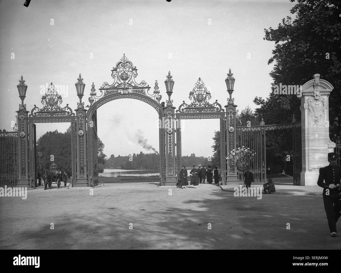 Silver gelatin print of the ornamental entrance gate at Parc de la Tête ...