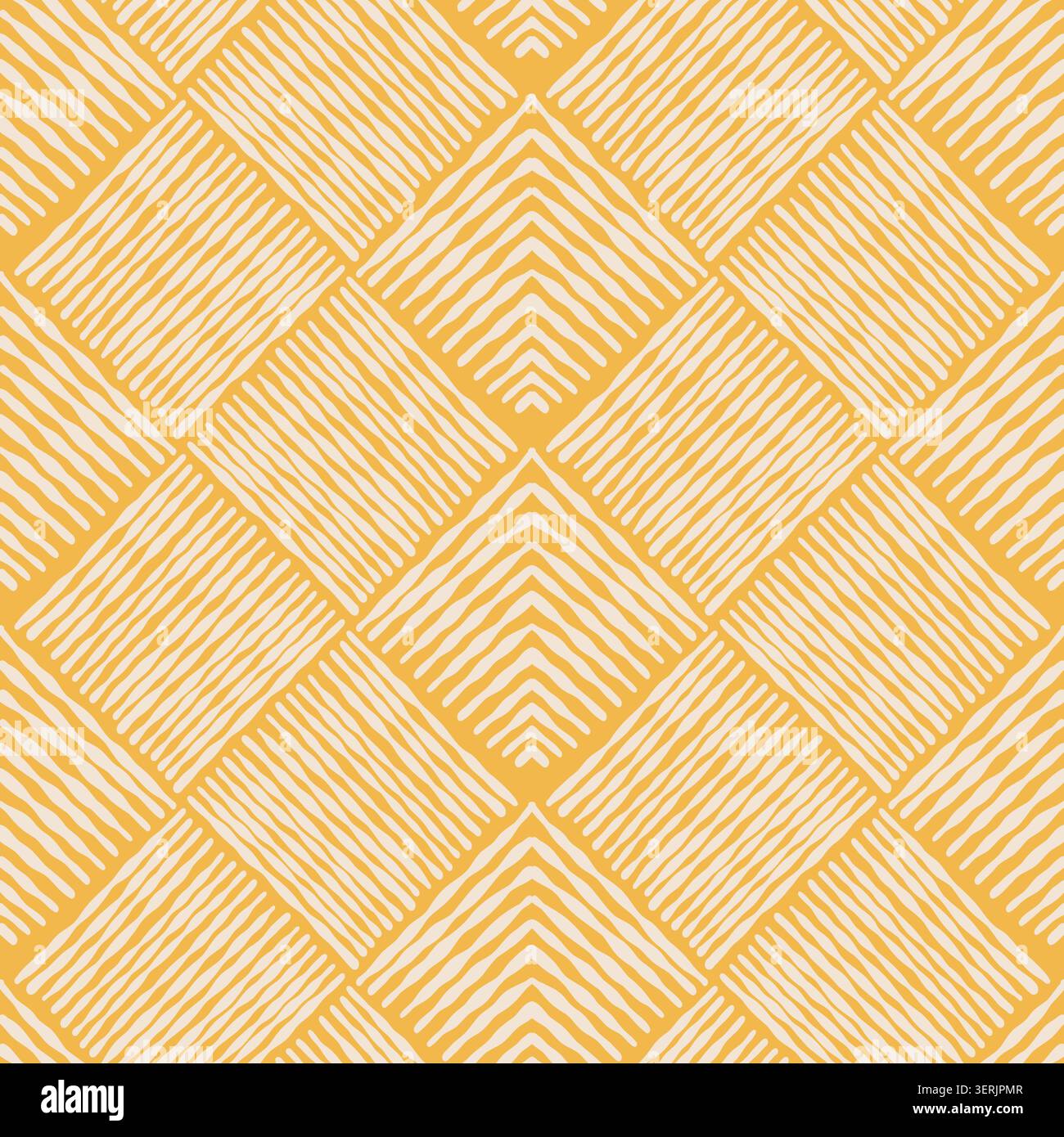 Woven Chevron Stripe Yellow Geometric Pattern Stock Vector