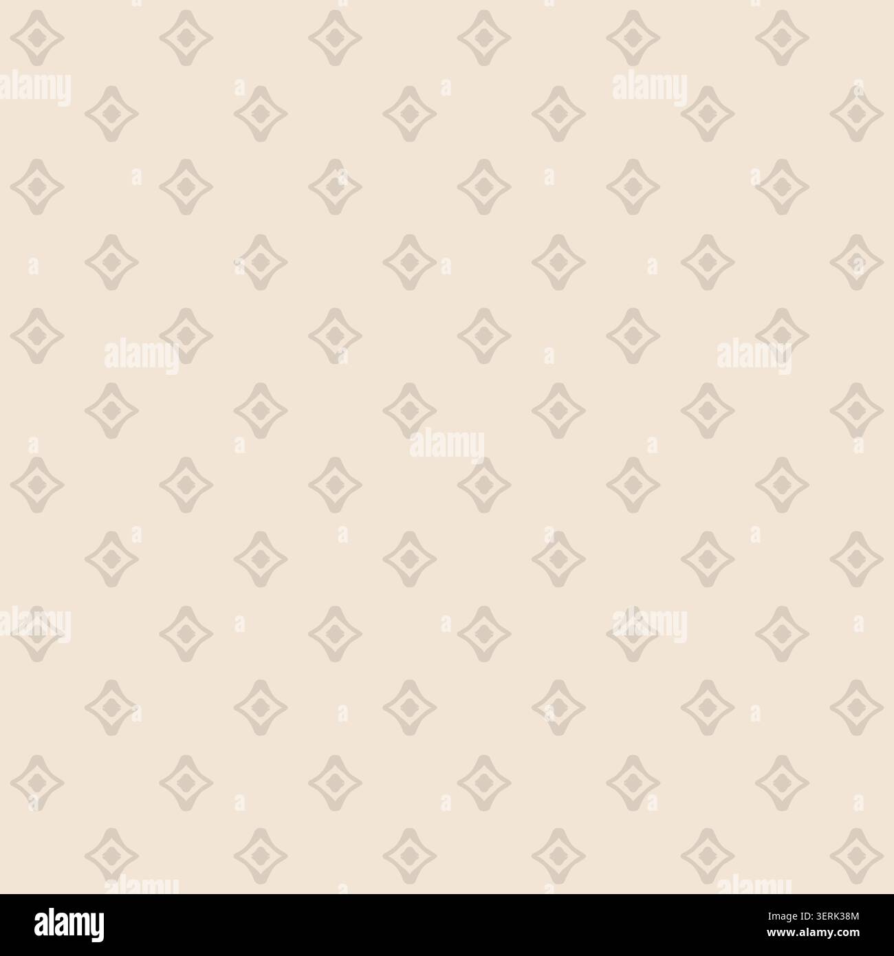 Subtle Beige Geometric Diamond Star Motif Stock Vector