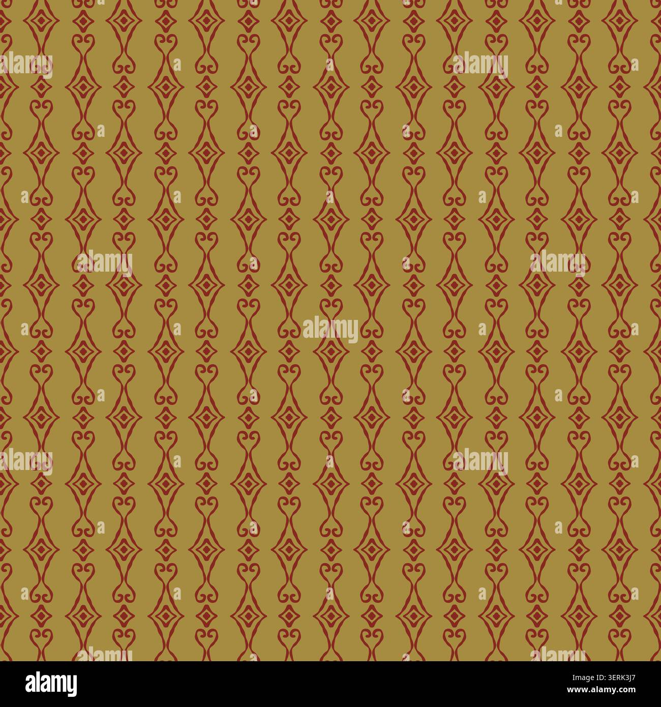 Rustic Burgundy Vertical Ornate Stripe Pattern Stock Vector