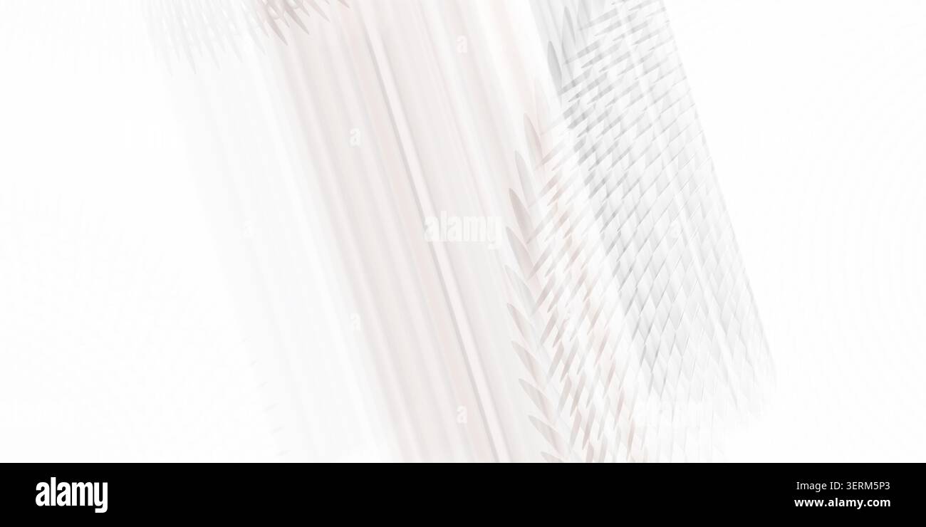 A minimalist abstract background with very faint, light-colored geometric textures and soft diagonal light rays, isolated on a white background. Stock Photo