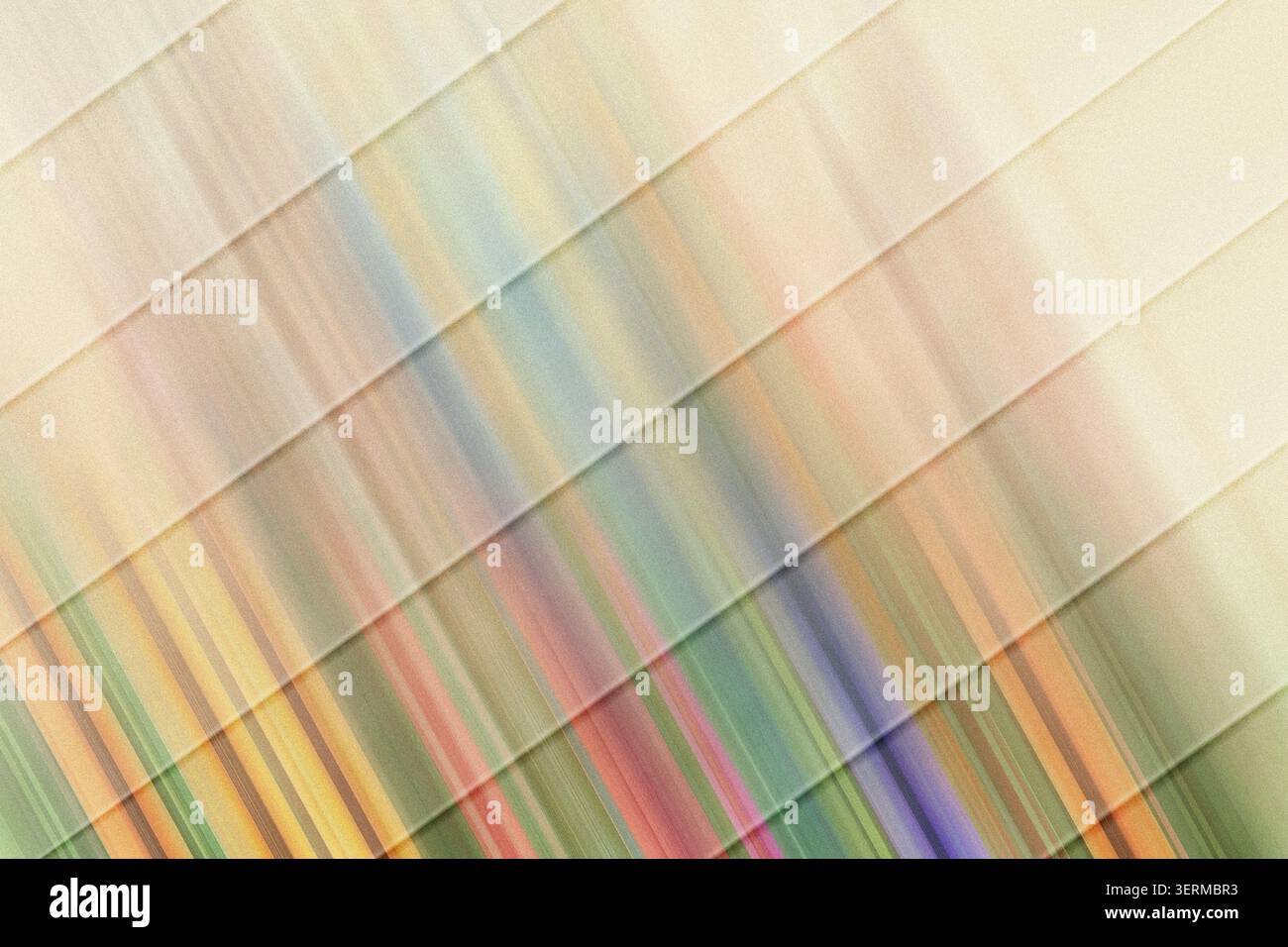 An abstract digital art background featuring diagonal lines and a soft, multi-colored gradient with a subtle grainy texture. Stock Photo