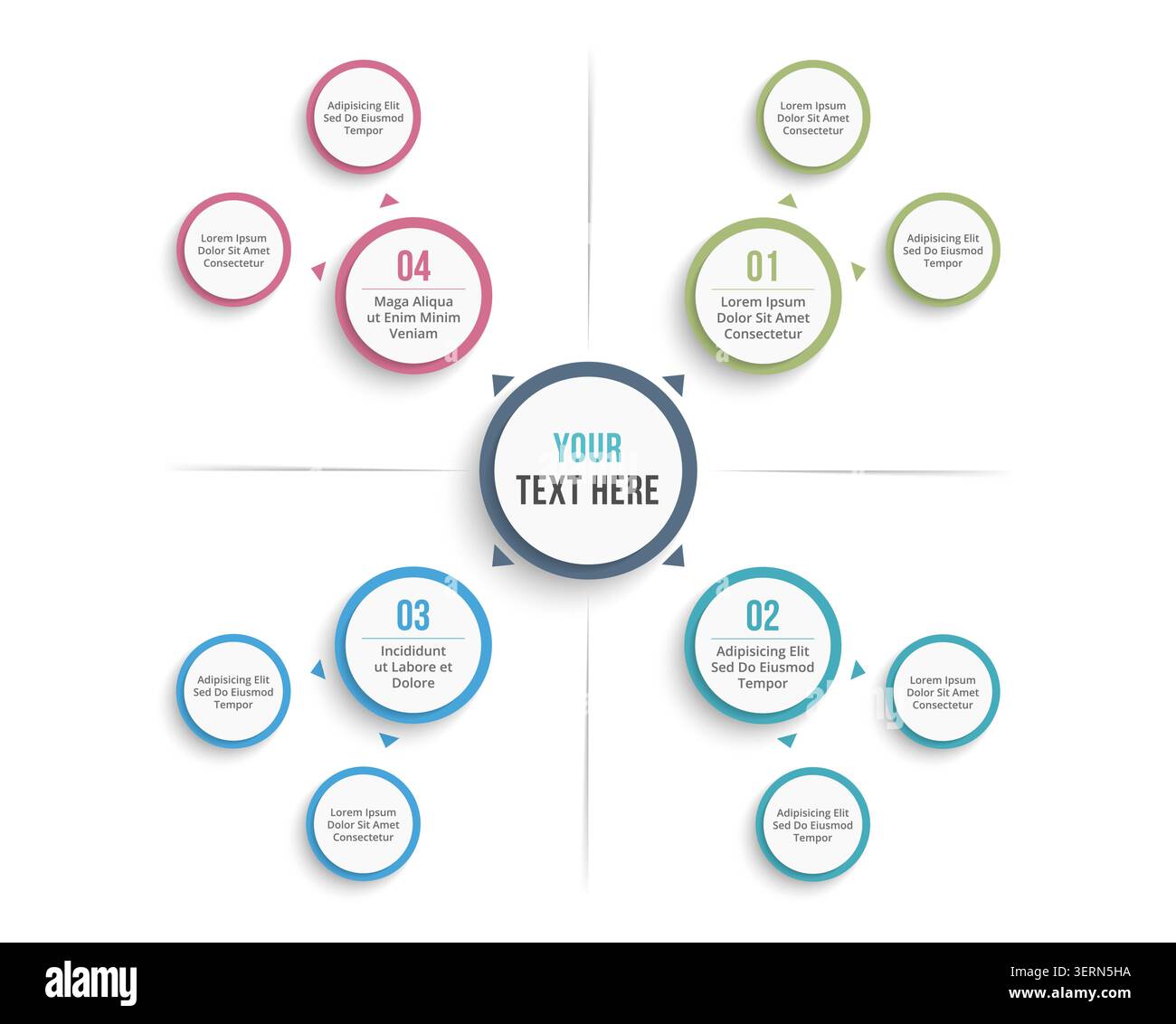 Absrtact mind map template, business infographics, vector eps10 illustration Stock Vector
