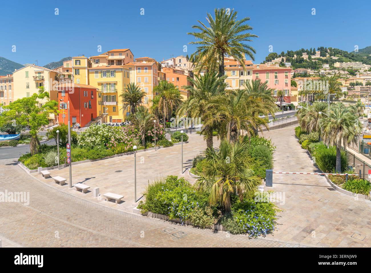The centre of Menton on the French Riviera Stock Photo
