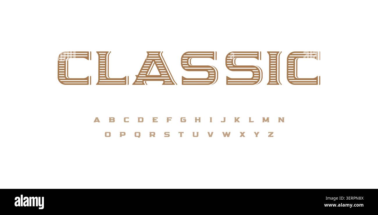 Premium classic display font alphabet with engraved character for restaurant branding, menu design, luxury logos and elegant editorial titles. Gourmet Stock Vector