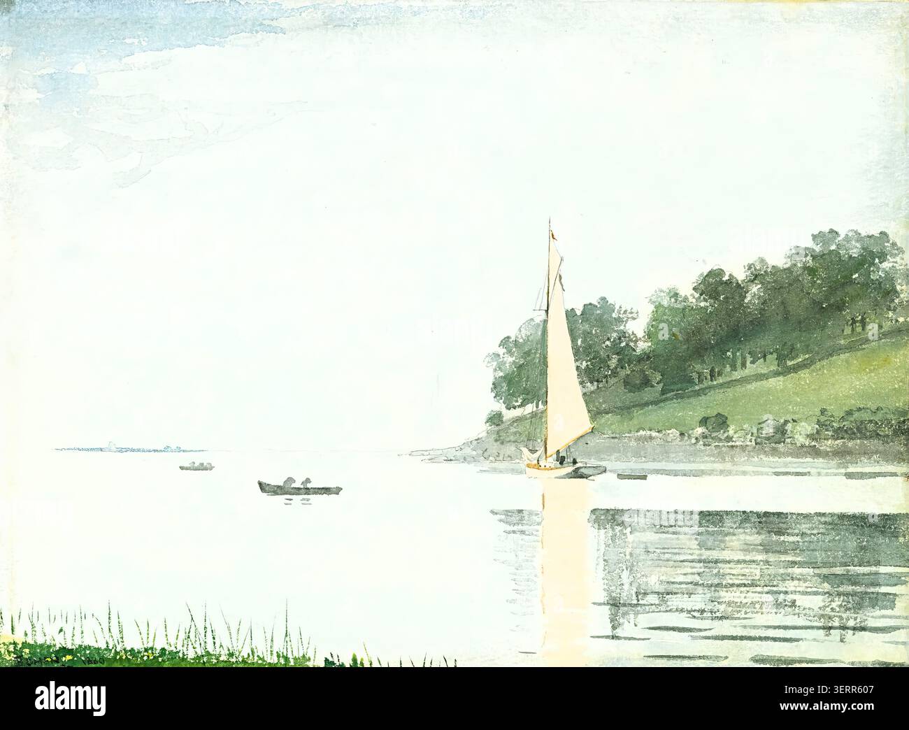 Winslow Homer – Yacht in a Cove, Gloucester, 1880 – American