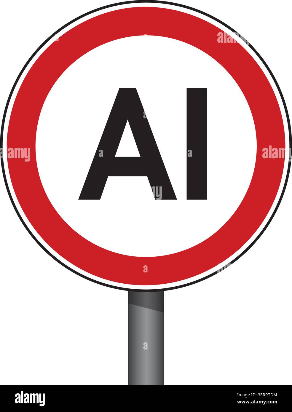 traffic sign ai forbidden isolated vector illustration Stock Vector