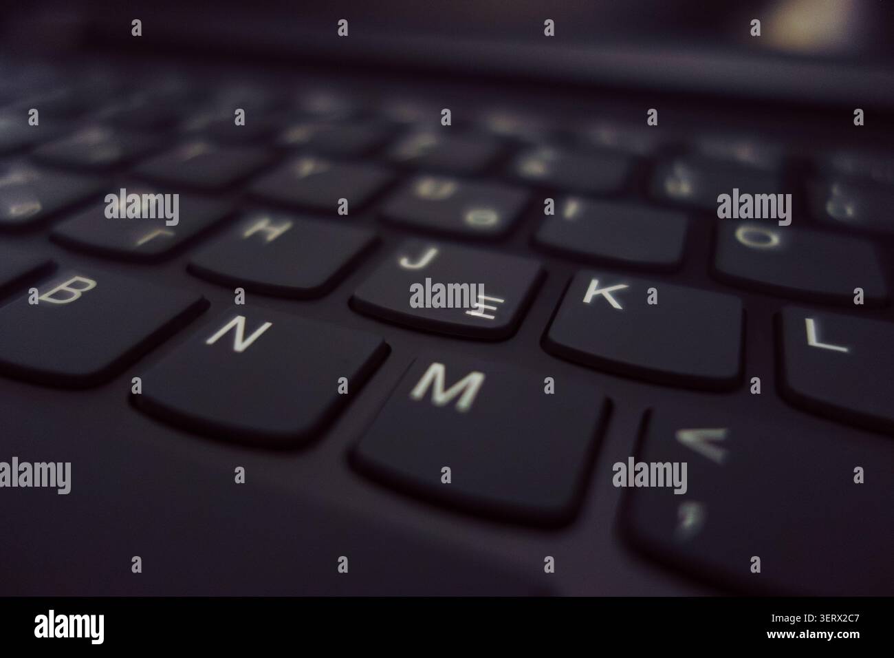 Laptop keyboard up close Stock Photo