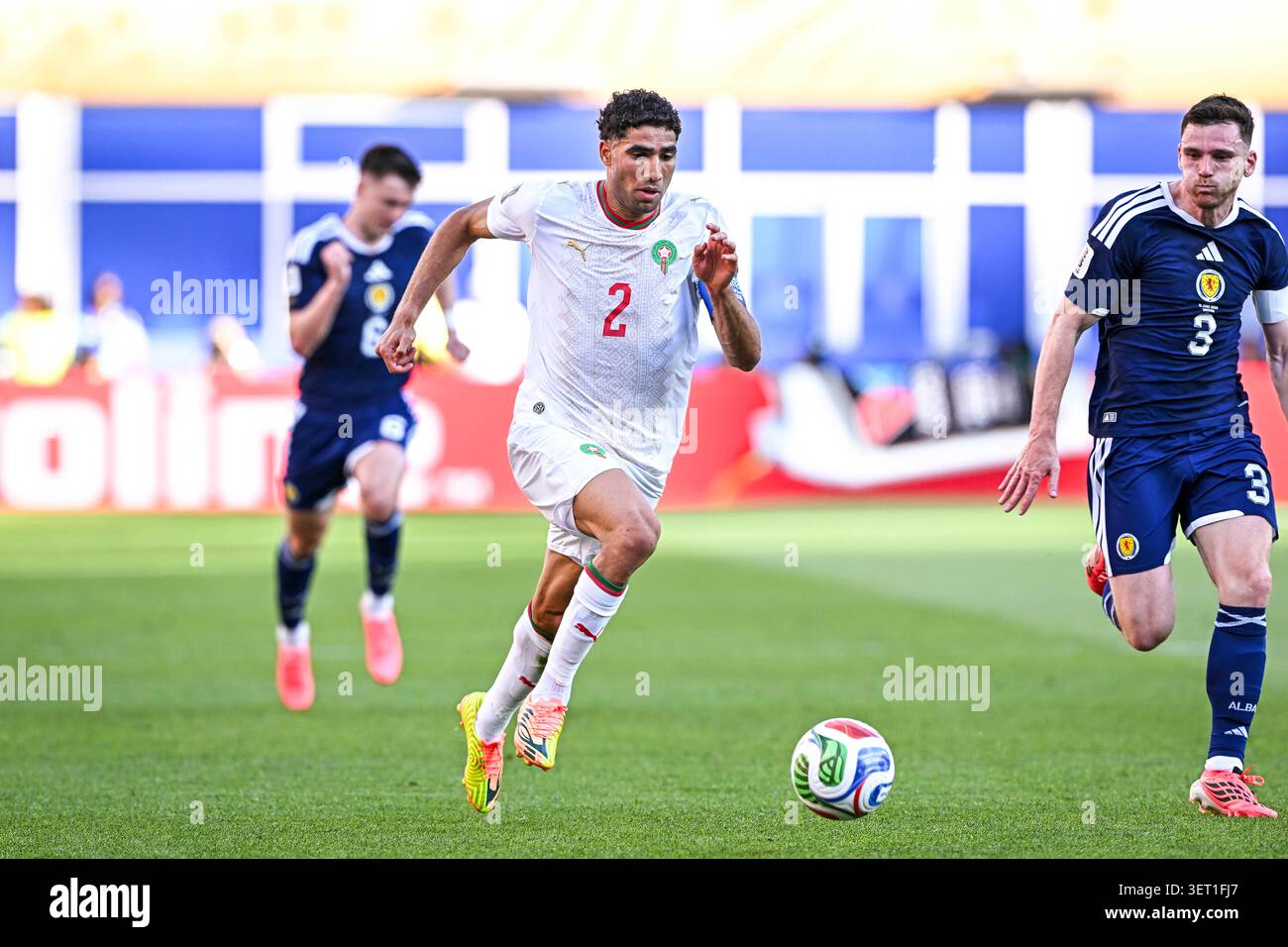 Morocco's Achraf HAKIMI and Scotland's Andy ROBERTSON during the FIFA ...