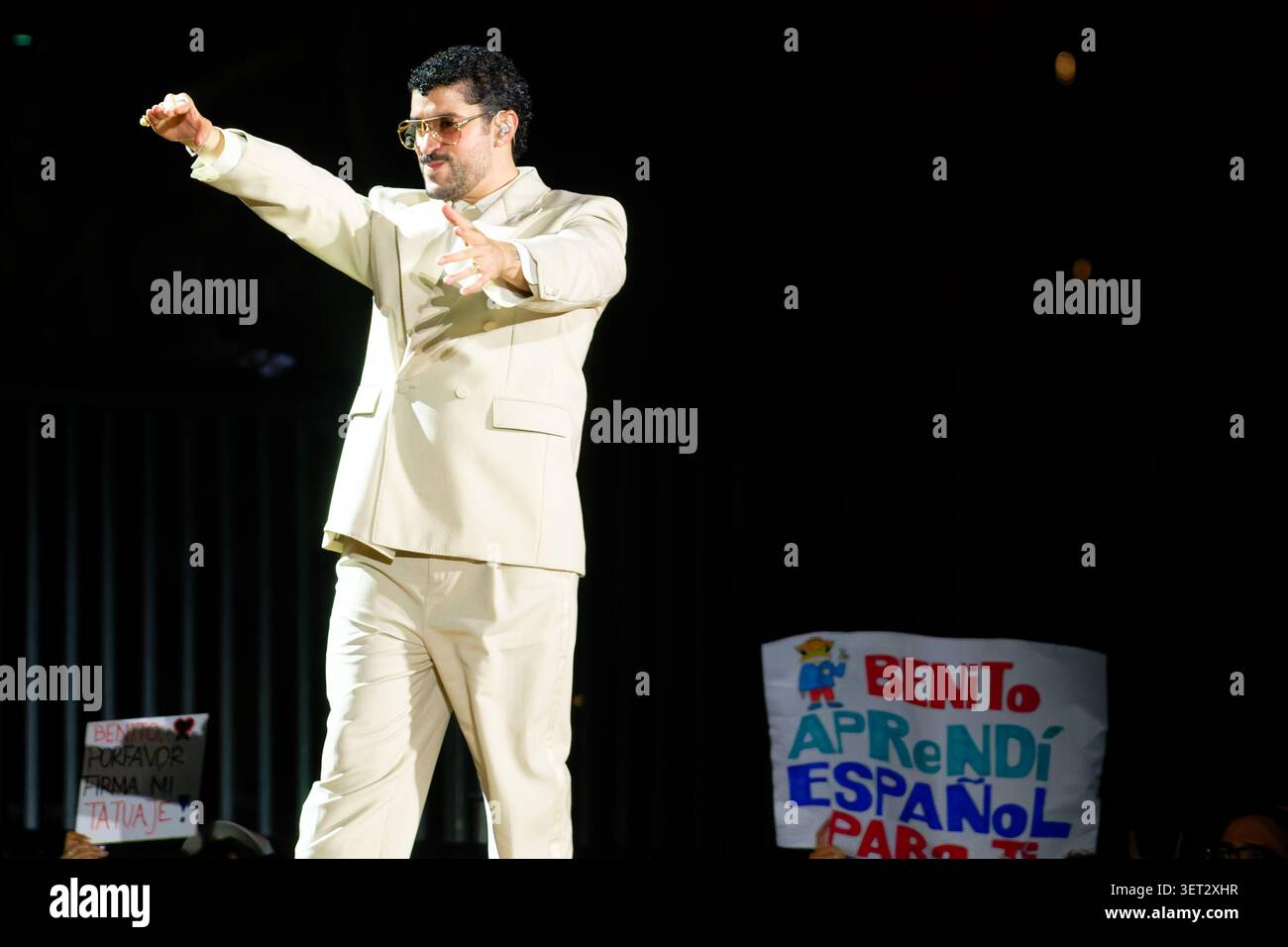 20 June 2026, NA, Duesseldorf: Reggaeton star Bad Bunny takes the stage ...