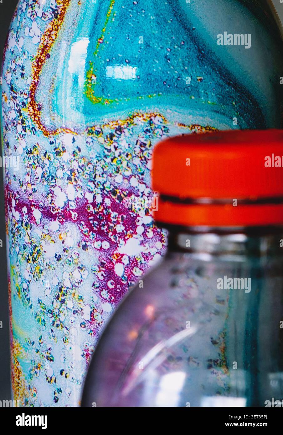An Abstract view of two plastic bottles Stock Photo