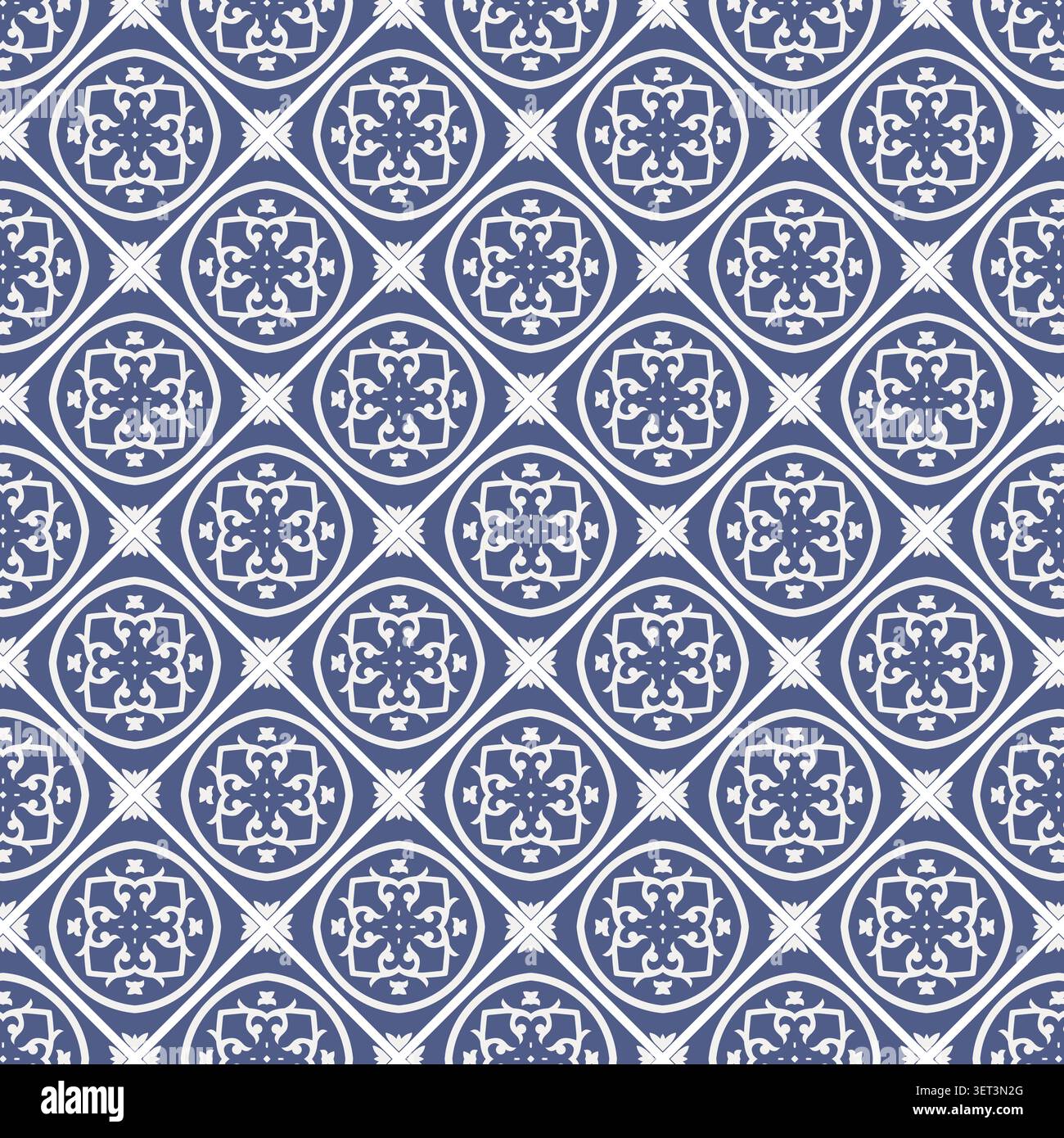 Meditteranean style tile pattern design Stock Vector