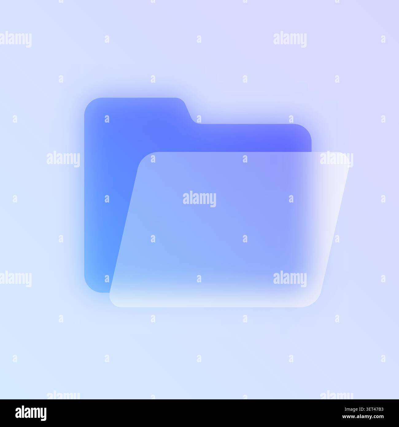 Folder files glassmorphism icon. Stock Vector