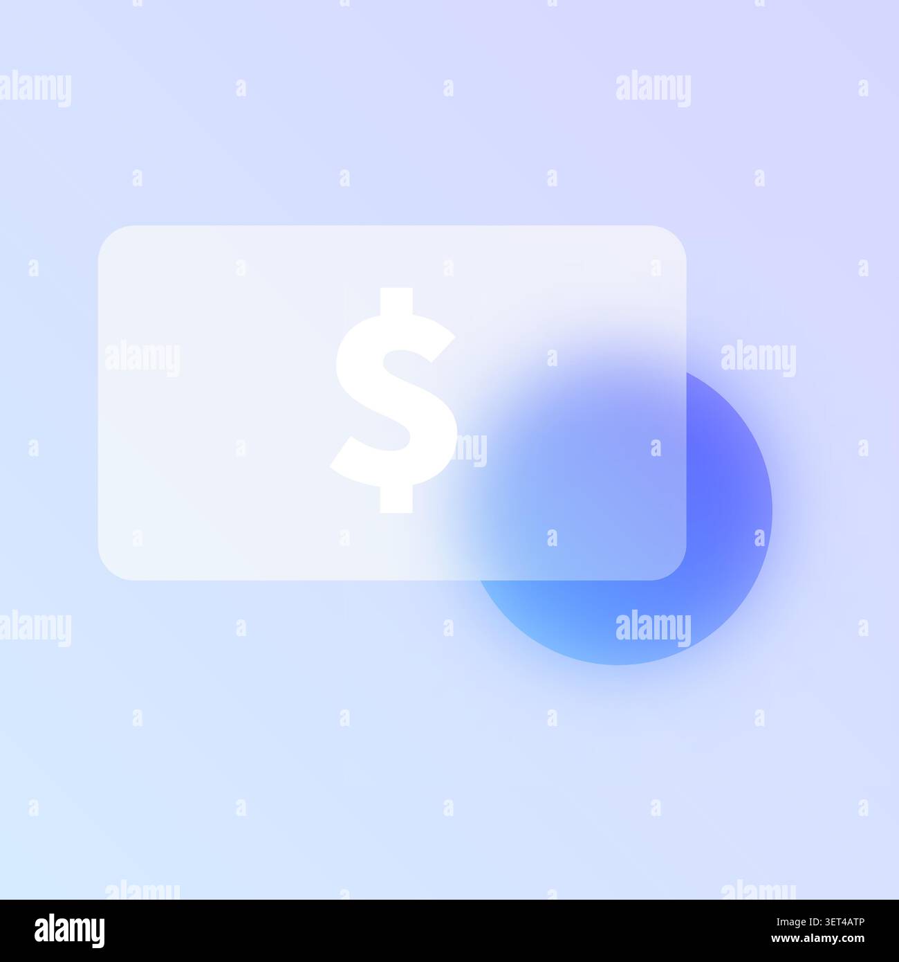 Dollar payment glassmorphism icon. Stock Vector