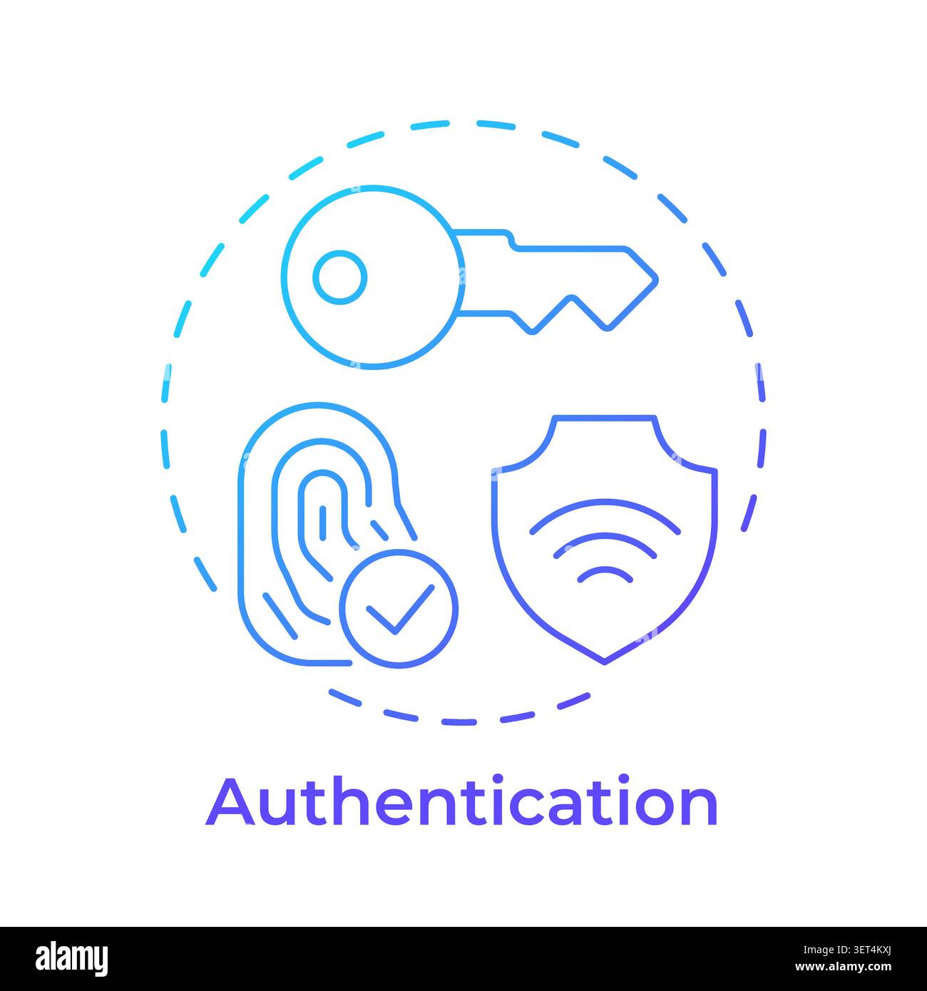 Authentication blue gradient concept icon Stock Vector