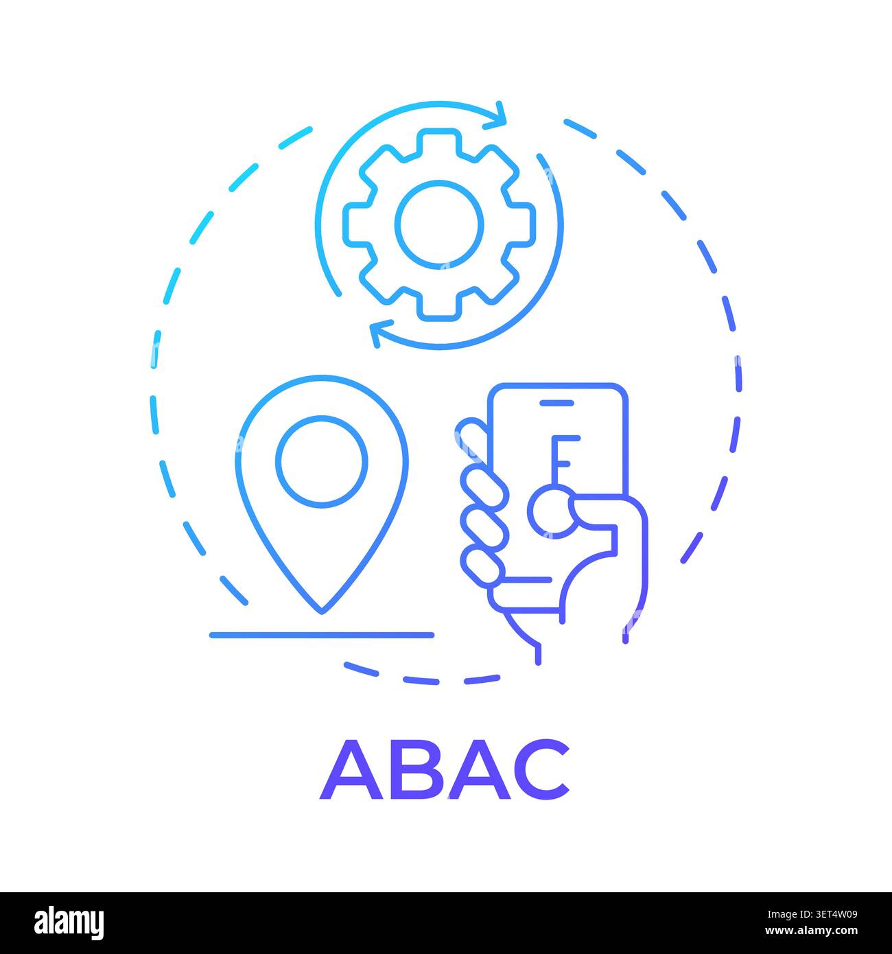 ABAC blue gradient concept icon Stock Vector