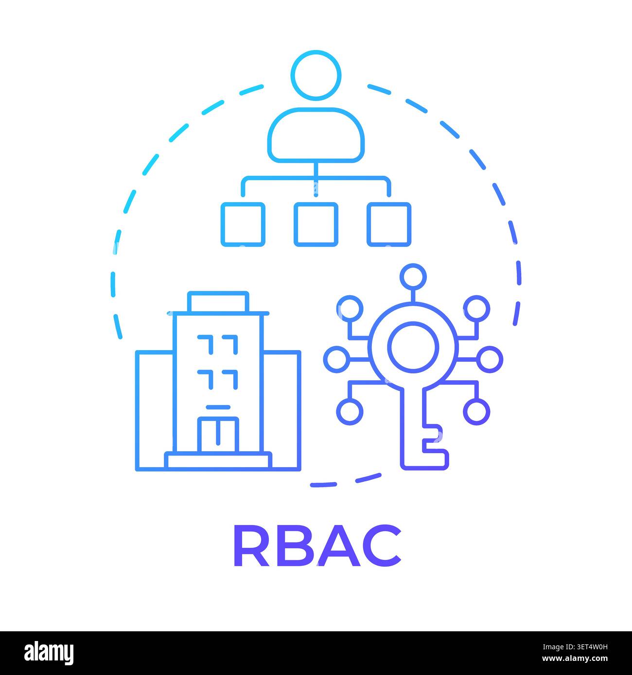 RBAC blue gradient concept icon Stock Vector