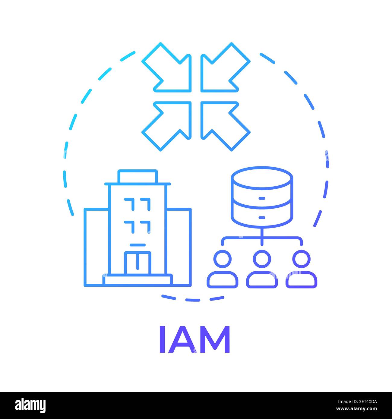 IAM blue gradient concept icon Stock Vector