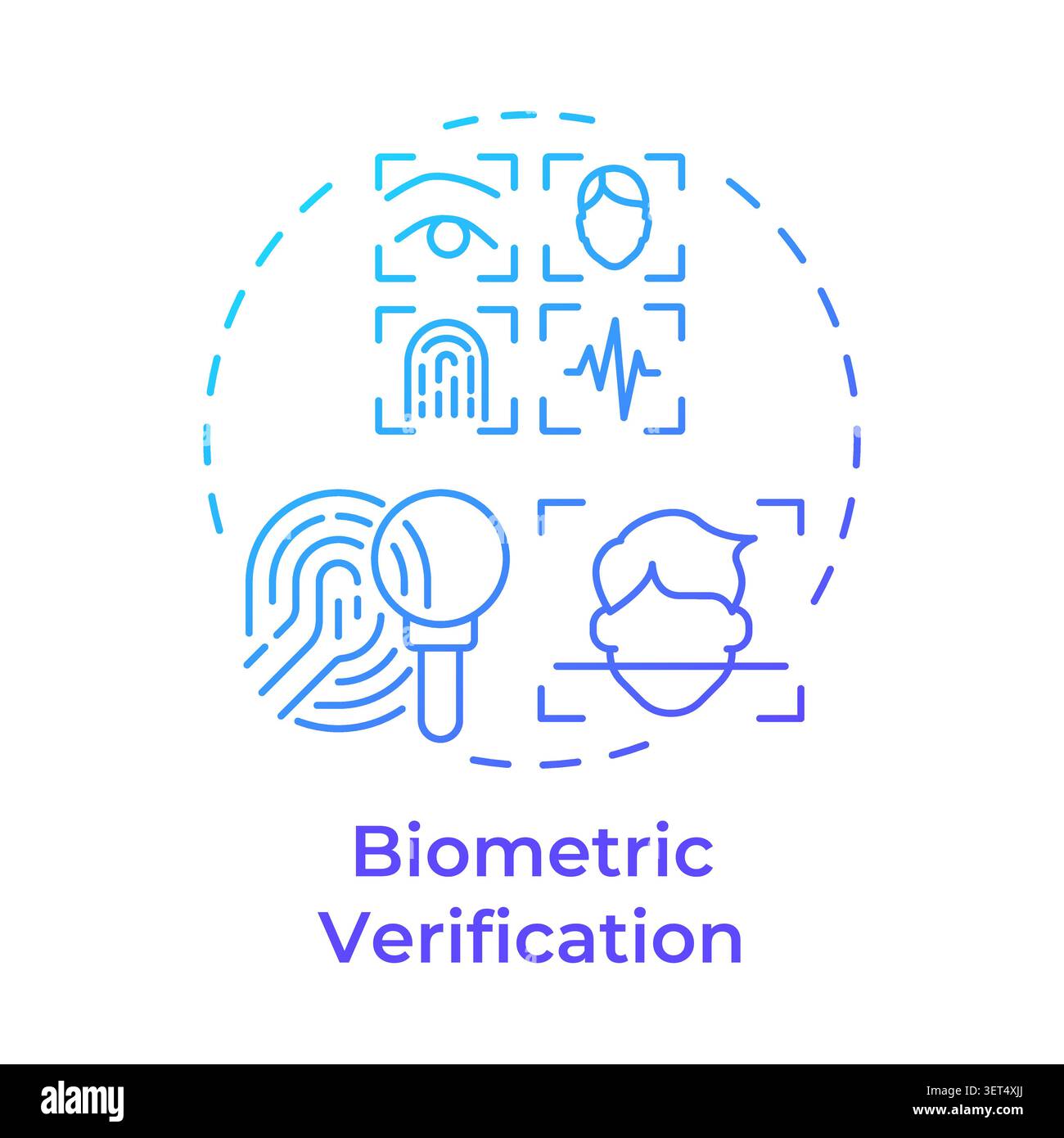 Biometric verification blue gradient concept icon Stock Vector