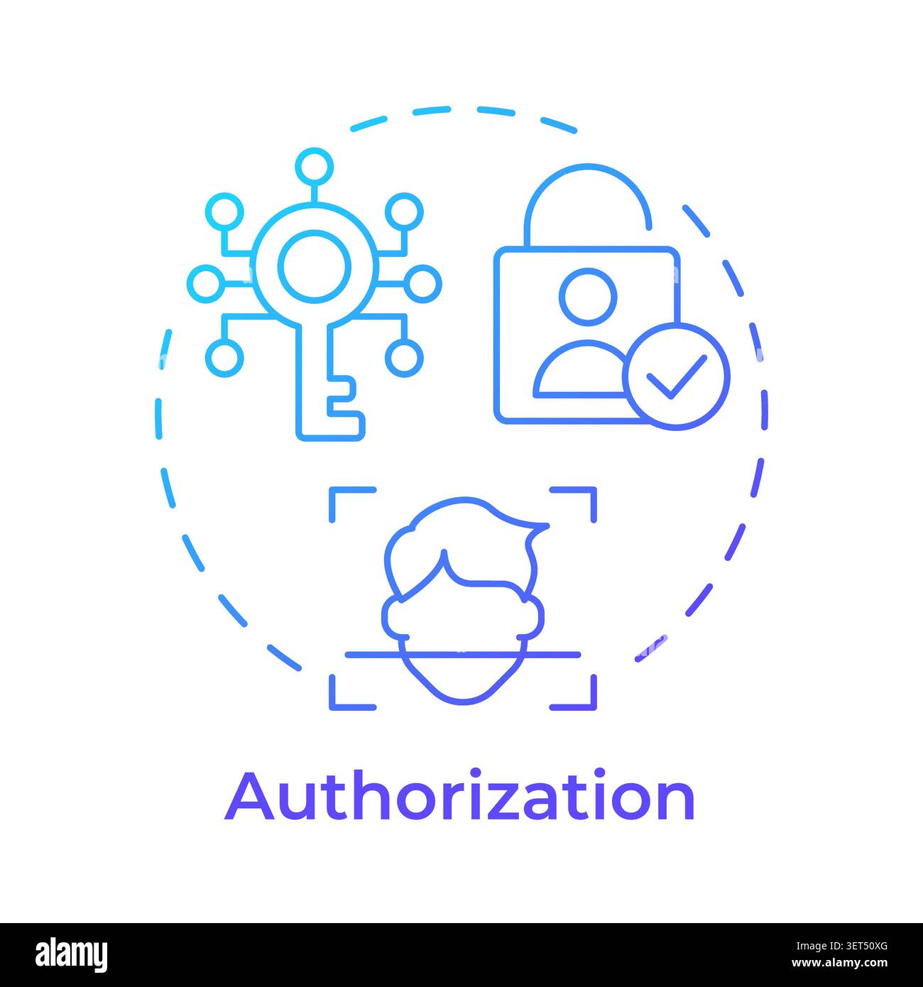 Authorization blue gradient concept icon Stock Vector