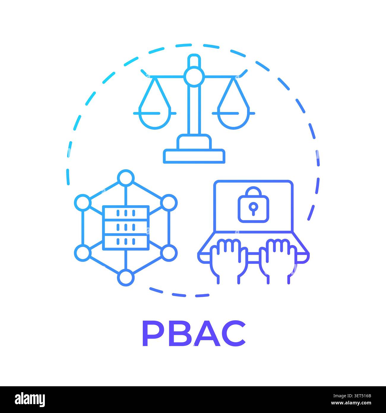 PBAC blue gradient concept icon Stock Vector