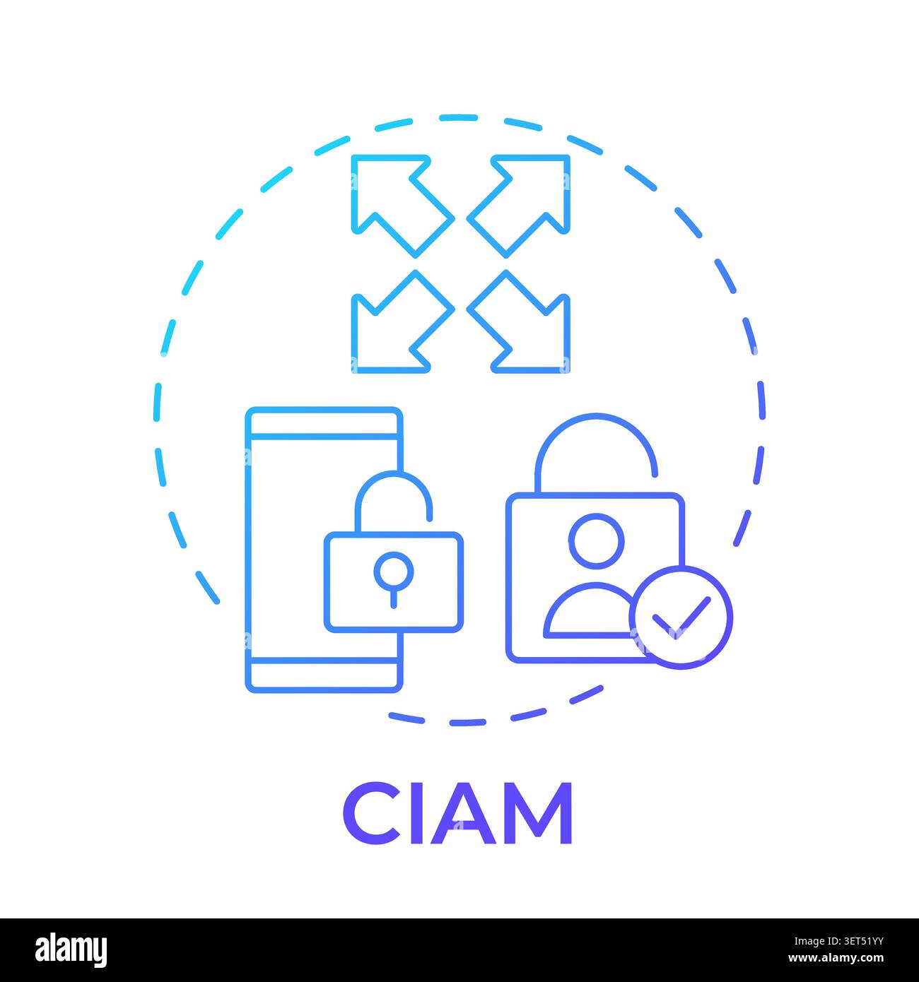 CIAM blue gradient concept icon Stock Vector