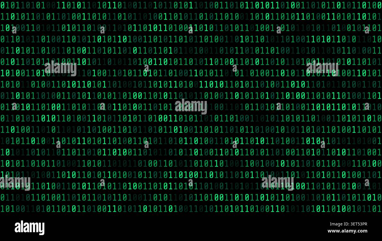Green Binary Code Technology Background Illustration Stock Vector