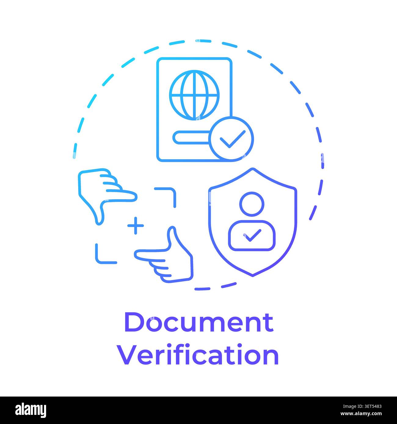 Document verification blue gradient concept icon Stock Vector