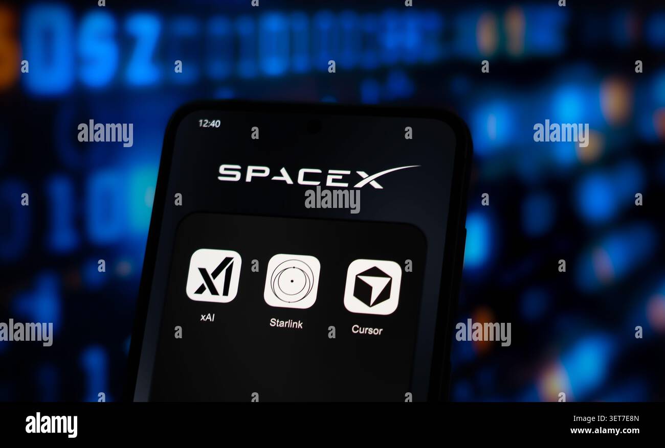 SpaceX company and its subsidiaries Stock Photo