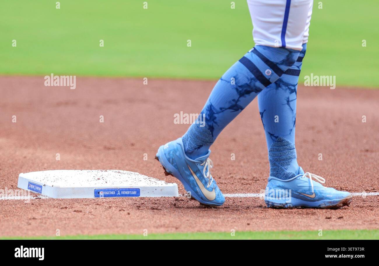 JUN 21, 2026: Kansas City Royals catcher Carter Jensen (22) steps off ...