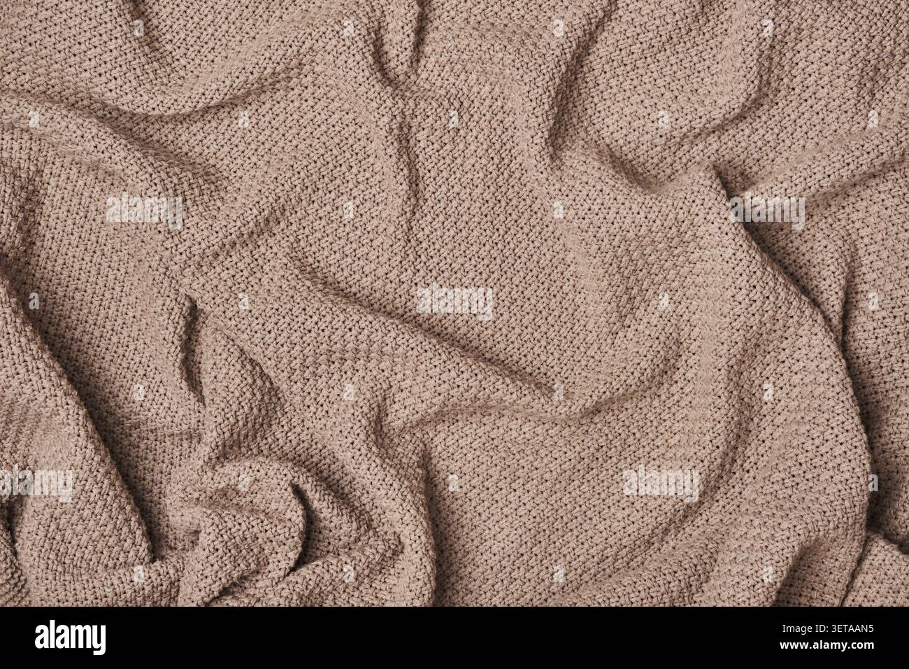 Draped beige, soft and warm ceiling background. Cuddly comfortable textile background Stock Photo