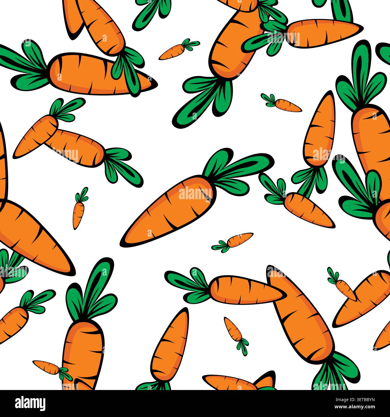 Carrot Seamless Pattern Design Vector. Cute Carrot Background Stock Vector