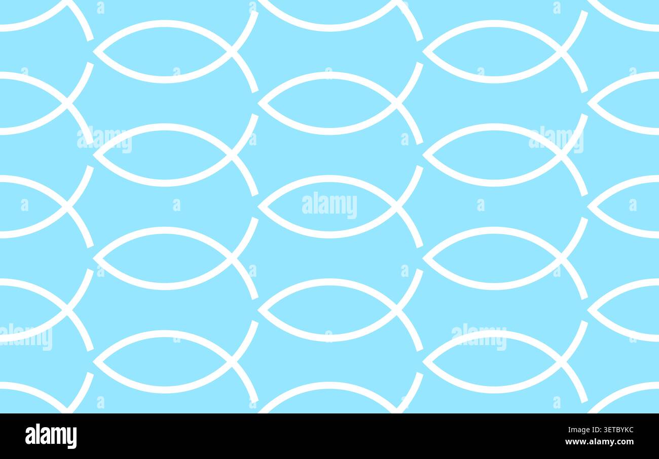 Minimal Christian Fish Seamless Pattern Background Vector Illustration Stock Vector