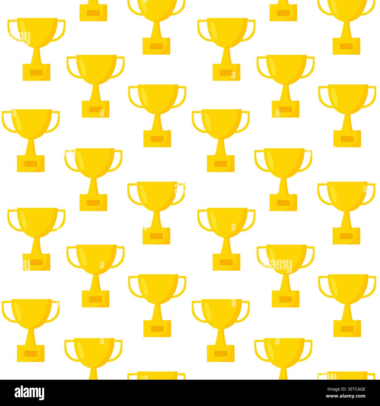Seamless trophy pattern illustration for wallpapers, textiles, packaging, branding, and decor Stock Vector