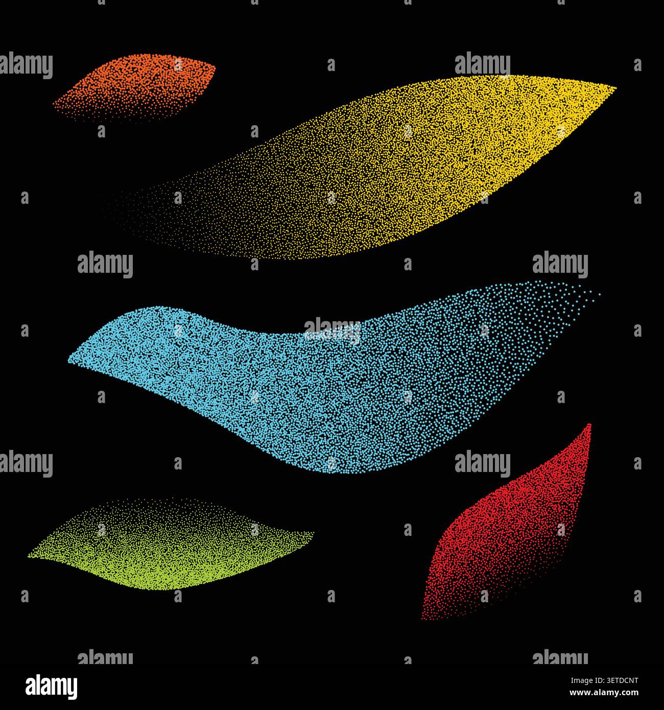 Abstract Colorful Stipple Gradient Blob Shapes Collection Stock Vector