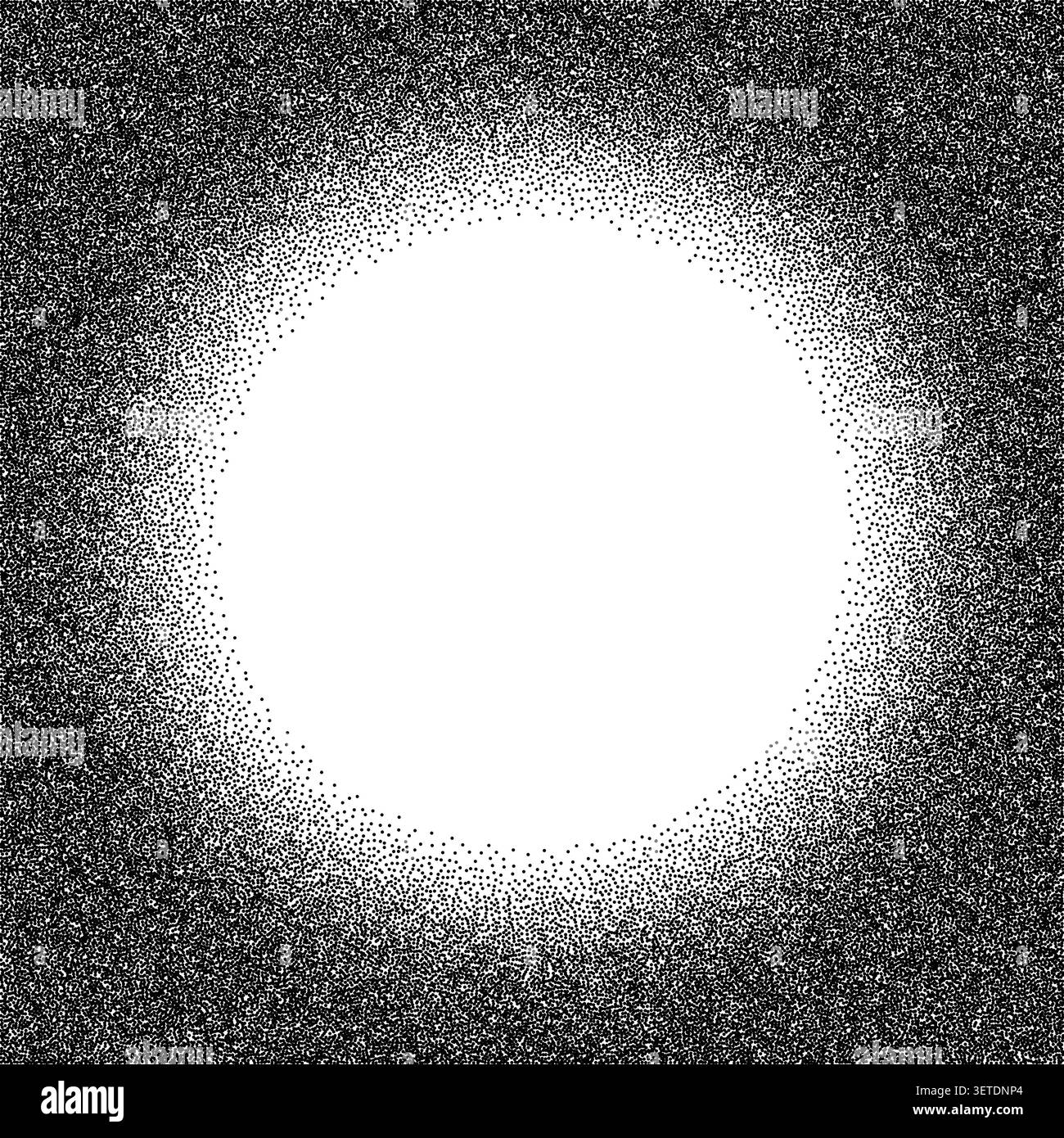 Abstract Circular Stipple Frame Texture Background Design Stock Vector