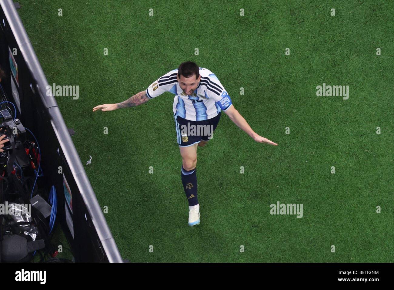 Argentina's Lionel Messi celebrates after scoring the second goal of ...